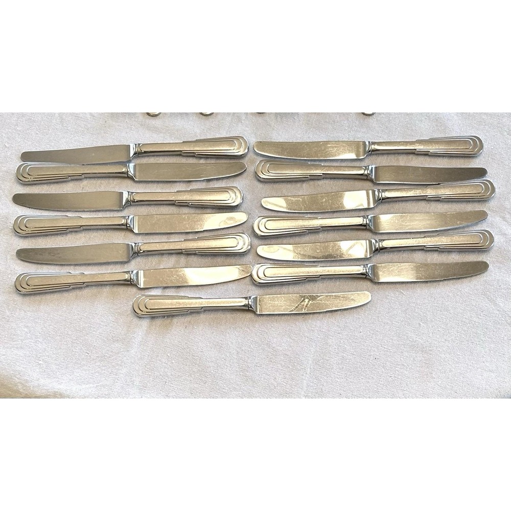 Oneida Cityscape Huge 83pc Lot Stainless Flatware Service for 10 Serving Pieces - Picture 8 of 9